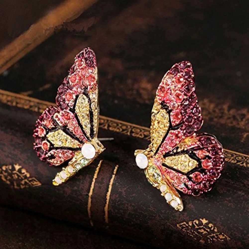 Fairy Tale Butterfly Stud Earrings Women Girls